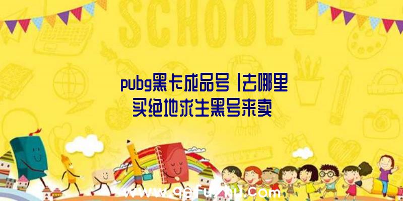 「pubg黑卡成品号」|去哪里买绝地求生黑号来卖